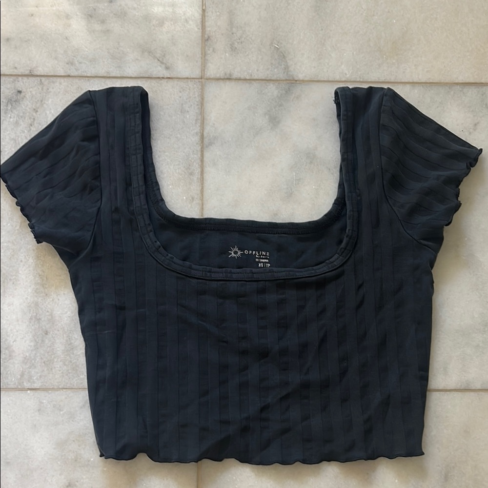 Black Aerie Offline Crop Top